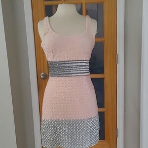 Dress  pink and silver siqvents ,size 4, brand Badgley Mishka